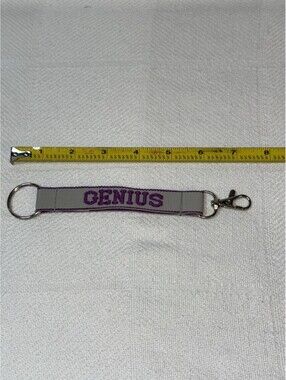 🩷 Lanyard Keychain Ring & Attachment Clasp - Embroidered  {  Genius }
